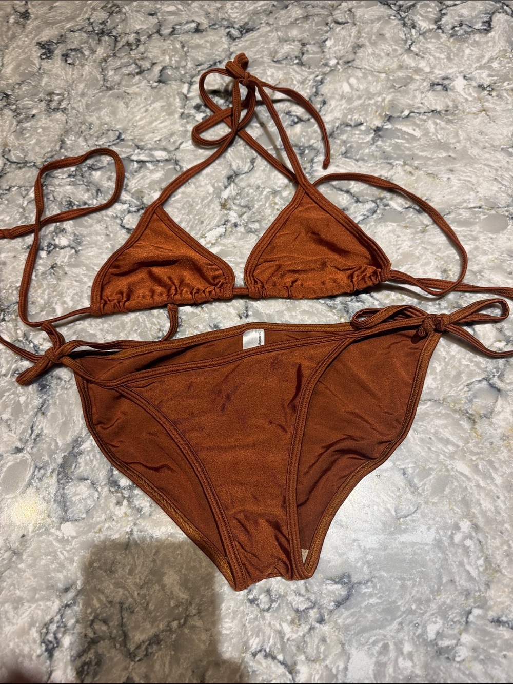 American apparel bronze bikini bottoms small top xs